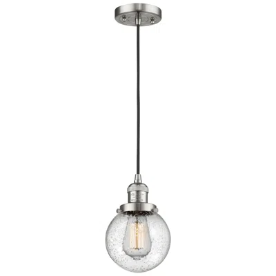Innovations Lighting Franklin Beacon 6"w Brushed Satin Nickel Corded Mini Pendant W/ Seedy