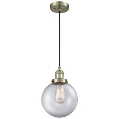 Innovations Lighting Franklin Beacon 8" Wide Antique Brass Corded Mini Pendant W/ Clear Sha