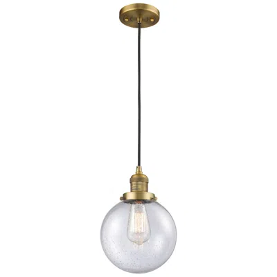 Innovations Lighting Franklin Beacon 8" Wide Brushed Brass Corded Mini Pendant W/ Seedy Sha