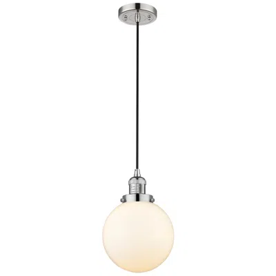 Innovations Lighting Franklin Beacon 8" Wide Polished Nickel Corded Mini Pendant W/ White S