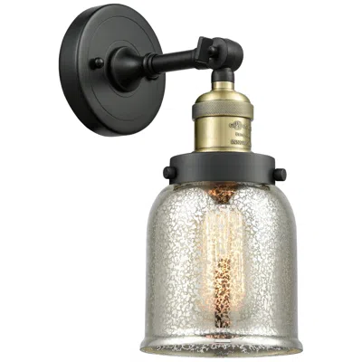 Innovations Lighting Franklin Bell 10" High Black Brass Sconce W/ Silver Plated Mercury Sha