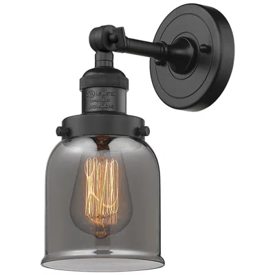 Innovations Lighting Franklin Bell 10" High Matte Black Sconce W/ Plated Smoke Shade