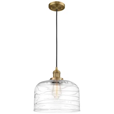 Innovations Lighting Franklin Bell 12" Brushed Brass Corded Mini Pendant W/ Deco Shade