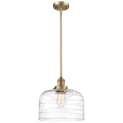 Innovations Lighting Franklin Bell 12" Brushed Brass Stemmed Mini Pendant W/ Deco Shade