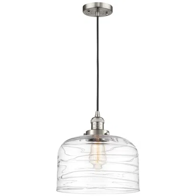 Innovations Lighting Franklin Bell 12" Brushed Nickel Corded Mini Pendant W/ Deco Shade