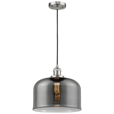 Innovations Lighting Franklin Bell 12" Brushed Nickel Corded Mini Pendant W/ Smoke Shade