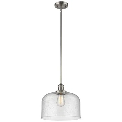Innovations Lighting Franklin Bell 12" Brushed Nickel Stemmed Mini Pendant W/ Seedy Shade