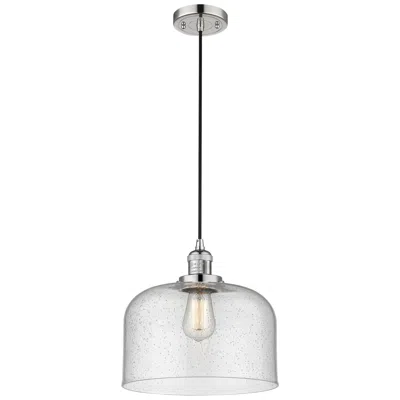 Innovations Lighting Franklin Bell 12" Polished Nickel Corded Mini Pendant W/ Seedy Shade