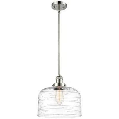 Innovations Lighting Franklin Bell 12" Polished Nickel Stemmed Mini Pendant W/ Deco Shade