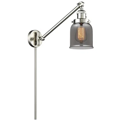 Innovations Lighting Franklin Bell 25" High Brushed Satin Nickel Swing Arm W/ Plated Smoke