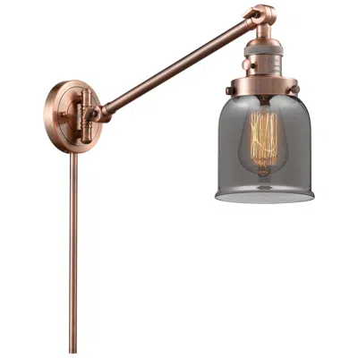 Innovations Lighting Franklin Bell 25" High Copper Swing Arm W/ Plated Smoke Shade