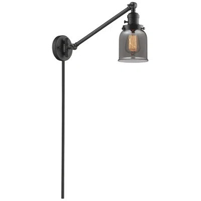 Innovations Lighting Franklin Bell 25" High Oil Rubbed Bronze Swing Arm W/ Plated Smoke Sha