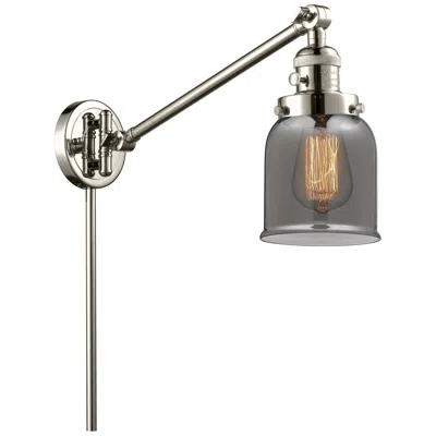 Innovations Lighting Franklin Bell 25" High Polished Nickel Swing Arm W/ Plated Smoke Shade In Silver