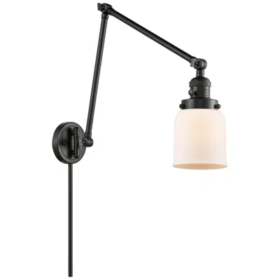 Innovations Lighting Franklin Bell 30" High Matte Black Swing Arm W/ Matte White Shade