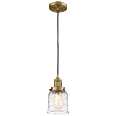 Innovations Lighting Franklin Bell 5" Brushed Brass Corded Mini Pendant W/ Deco Shade