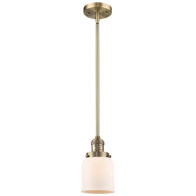 Innovations Lighting Franklin Bell 5" Brushed Brass Stemmed Mini Pendant W/ White Shade