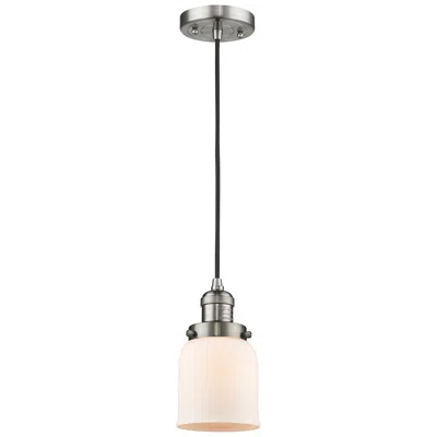 Innovations Lighting Franklin Bell 5" Brushed Nickel Corded Mini Pendant W/ White Shade