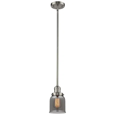 Innovations Lighting Franklin Bell 5" Brushed Nickel Stemmed Mini Pendant W/ Smoke Shade