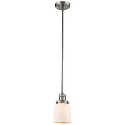 Innovations Lighting Franklin Bell 5" Brushed Nickel Stemmed Mini Pendant W/ White Shade
