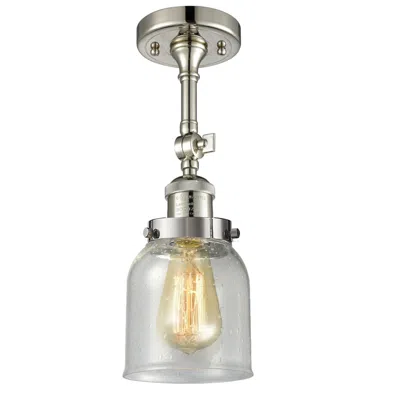 Innovations Lighting Franklin Bell 5"w Polished Nickel Adjustable Semi.flush W/ Seedy Shade
