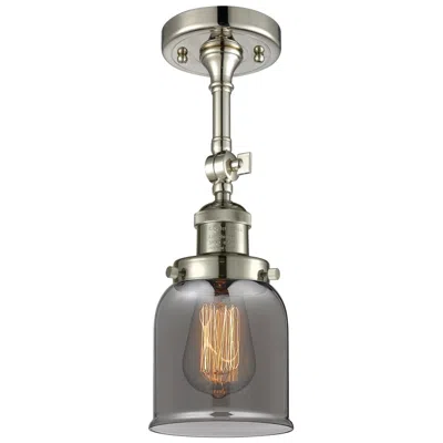 Innovations Lighting Franklin Bell 5"w Polished Nickel Adjustable Semi.flush W/ Smoke Shade