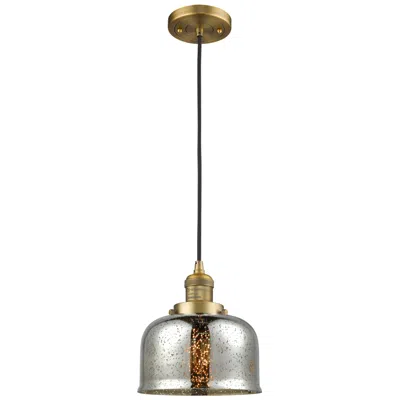 Innovations Lighting Franklin Bell 8" Brushed Brass Corded Mini Pendant W/ Mercury Shade