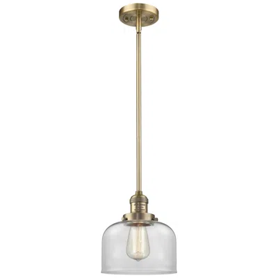 Innovations Lighting Franklin Bell 8" Brushed Brass Stemmed Mini Pendant W/ Clear Shade