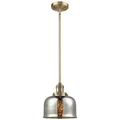 Innovations Lighting Franklin Bell 8" Brushed Brass Stemmed Mini Pendant W/ Mercury Shade