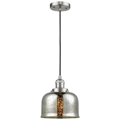 Innovations Lighting Franklin Bell 8" Brushed Nickel Corded Mini Pendant W/ Mercury Shade