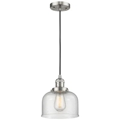 Innovations Lighting Franklin Bell 8" Brushed Nickel Corded Mini Pendant W/ Seedy Shade