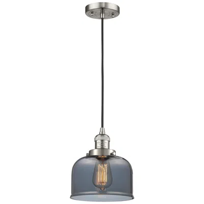 Innovations Lighting Franklin Bell 8" Brushed Nickel Corded Mini Pendant W/ Smoke Shade