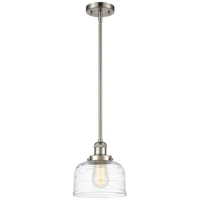 Innovations Lighting Franklin Bell 8"w Brushed Nickel Stem Hung Mini Pendant W/ Deco Swirl