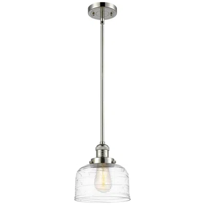 Innovations Lighting Franklin Bell 8"w Polished Nickel Stem Mini Pendant W/ Swirl Shade