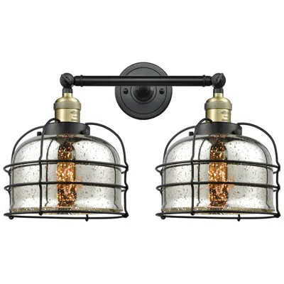 Innovations Lighting Franklin Bell Cage 19" 2-light Black Brass Bath Light W/ Mercury Shade
