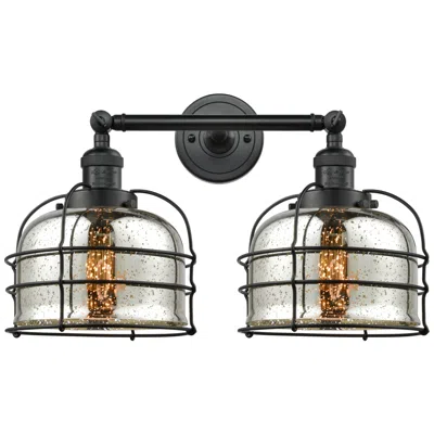 Innovations Lighting Franklin Bell Cage 19" 2-light Matte Black Bath Light W/ Mercury Shade