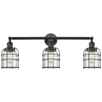 Innovations Lighting Franklin Bell Cage 31" 3-light Matte Black Bath Light W/ Clear Shade