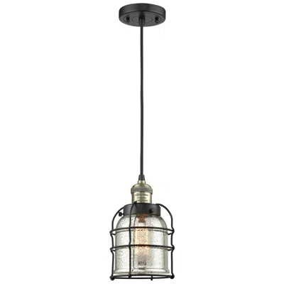 Innovations Lighting Franklin Bell Cage 6" Black Brass Corded Mini Pendant W/ Mercury Shade