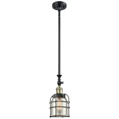 Innovations Lighting Franklin Bell Cage 6"w Black Brass Stem Hung Mini Pendant W/ Mercury S