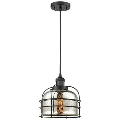 Innovations Lighting Franklin Bell Cage 9" Matte Black Corded Mini Pendant W/ Mercury Shade