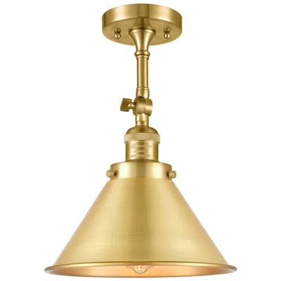 Innovations Lighting Franklin Briarcliff 10"w Satin Gold Semi-flush Mount W/ Gold Shade