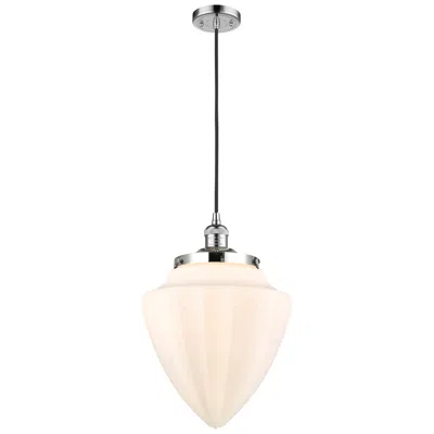 Innovations Lighting Franklin Bullet 12"w Polished Chrome Corded Mini Pendant W/ White Shad