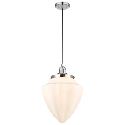 Innovations Lighting Franklin Bullet 12"w Polished Nickel Corded Mini Pendant W/ White Shad