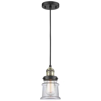 Innovations Lighting Franklin Canton 5" Black Brass Corded Mini Pendant W/ Clear Shade