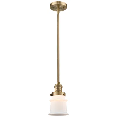 Innovations Lighting Franklin Canton 5" Brushed Brass Stemmed Mini Pendant W/ White Shade