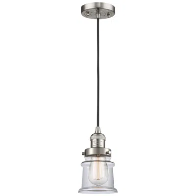 Innovations Lighting Franklin Canton 5" Brushed Nickel Corded Mini Pendant W/ Clear Shade
