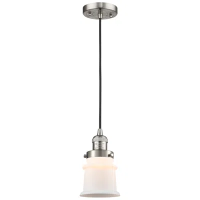 Innovations Lighting Franklin Canton 5" Brushed Nickel Corded Mini Pendant W/ White Shade