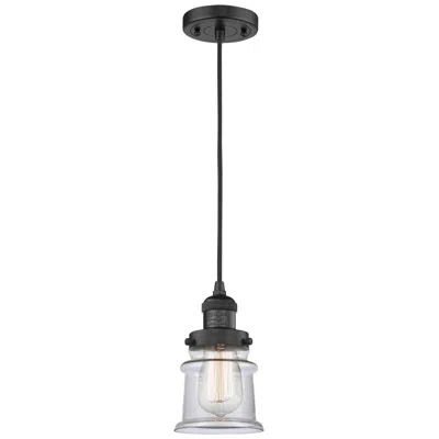 Innovations Lighting Franklin Canton 5" Matte Black Corded Mini Pendant W/ Clear Shade