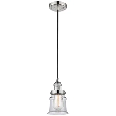 Innovations Lighting Franklin Canton 5" Polished Nickel Corded Mini Pendant W/ Clear Shade