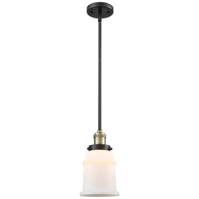 Innovations Lighting Franklin Canton 6.5" Wide Black Brass Stem Hung Mini Pendant W/ White