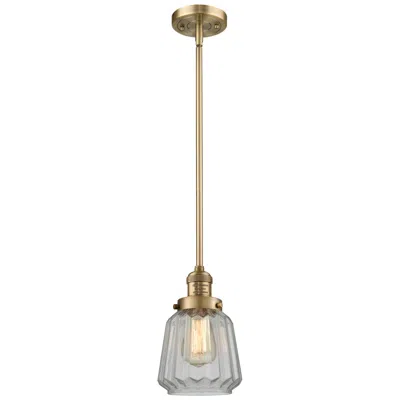 Innovations Lighting Franklin Chatham 7" Brushed Brass Stemmed Mini Pendant W/ Clear Shade